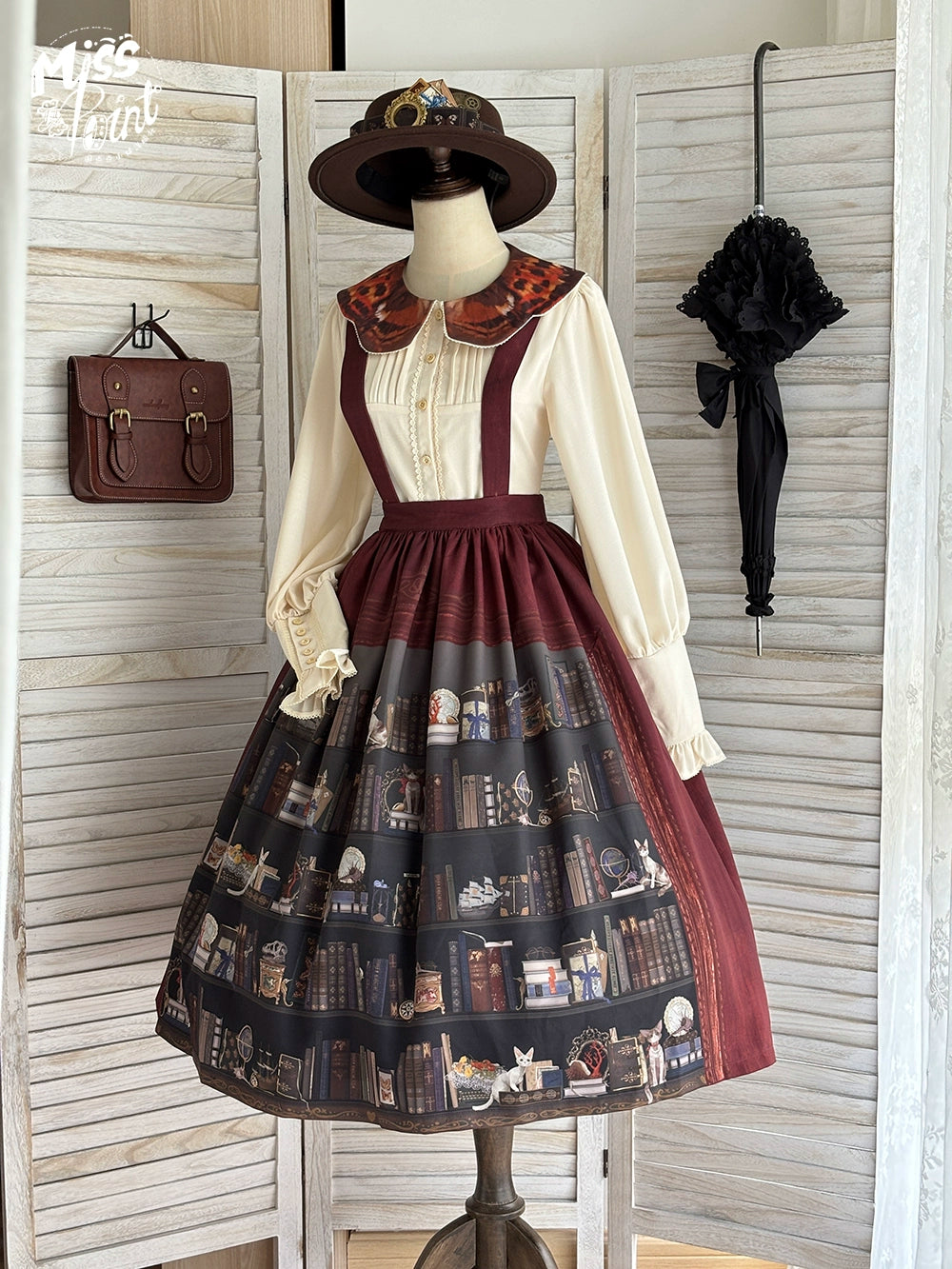 Miss Point - German Bookshelf - Classic Lolita SK, Detachable Suspenders 44026:791869