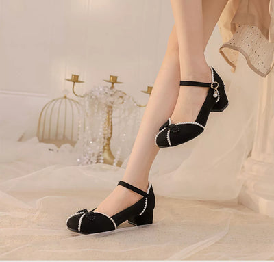 Yana~Huaiyu Yana~Chinese Style Han Lolita Shoes Plus Size Lolita Chunky Heel Shoes   