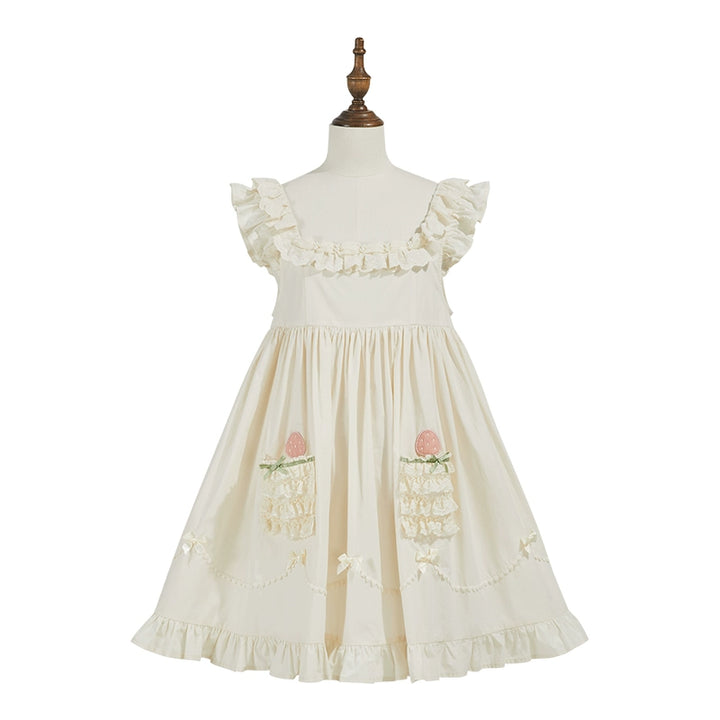 Summer Fairy~Strawberry Angel~Sweet Lolita JSK Suit Tiered Ruffle Dress Set (L M S XL XS) 42065:724754