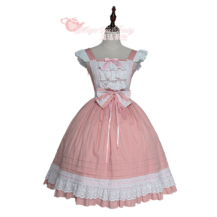 Magic Tea Party~Cute Lolita Jumper Skirt Multicolors JSK L Orange pink JSK 