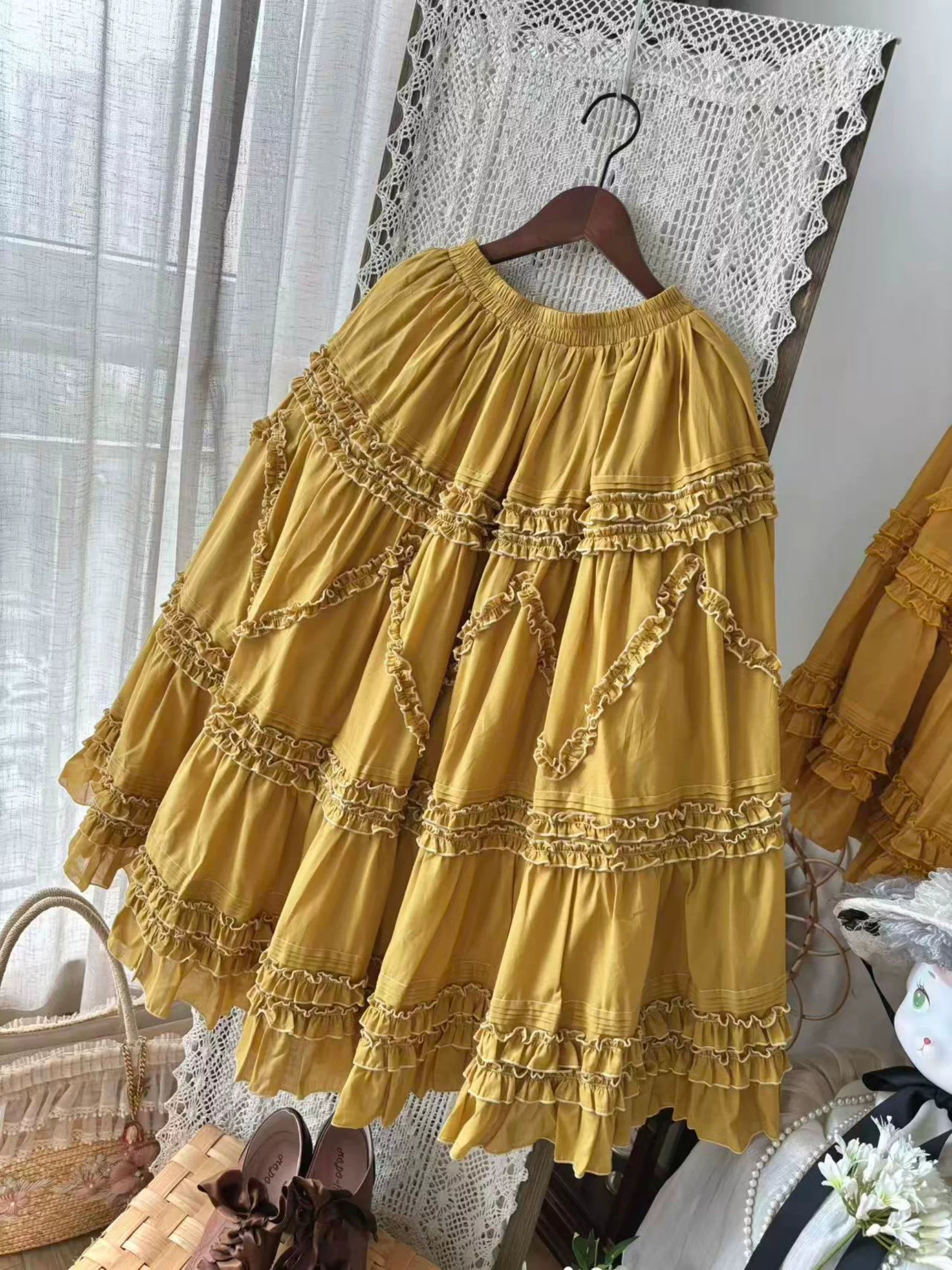 Country Lolita Underskirt, Cotton & Tiered Ruffles