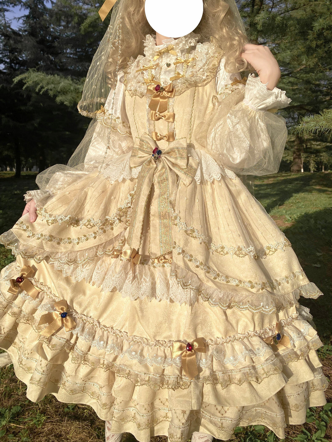 Fishing boss~Elegant Lolita Flounce Hemline Princess Dress Multicolors   