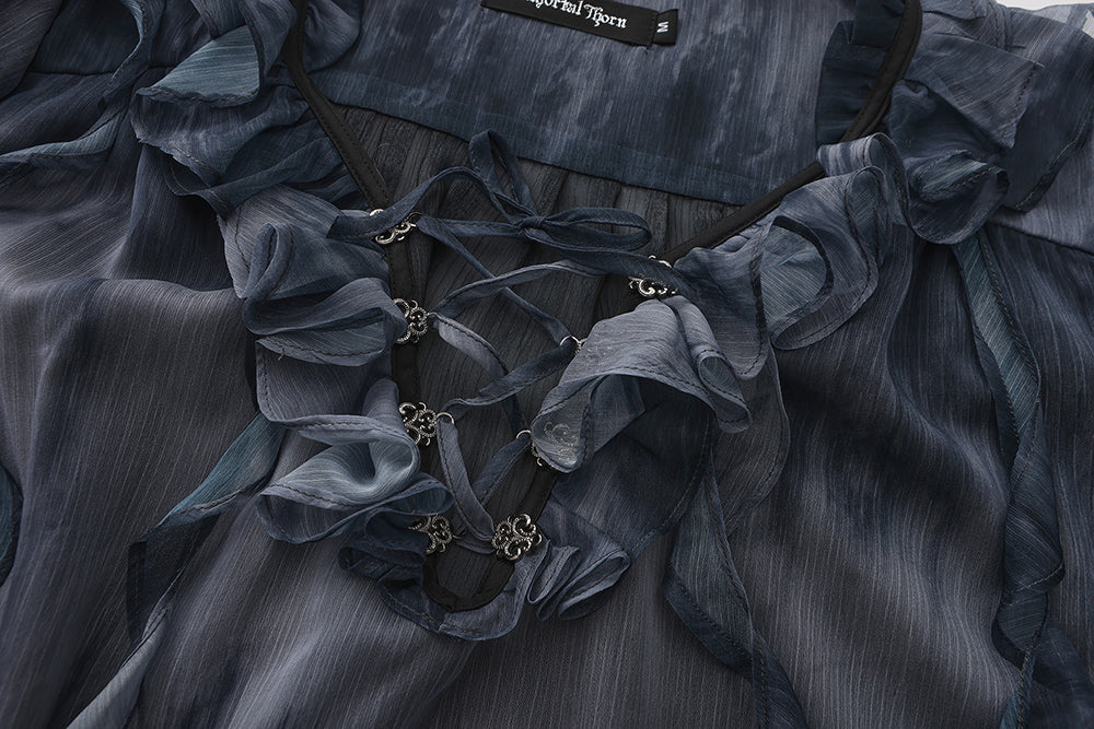 Immortal Thorn~Eternal Treasure Voyage~Pirate Style Ouji Lolita Blouse With V-Neck 42743:751700