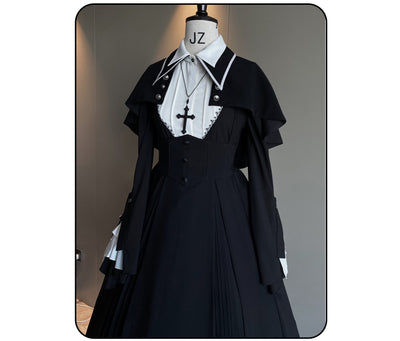 Susin Lolita~Cross Praise~Nun Style Gothic Lolita Dress and Blouse S blouse 