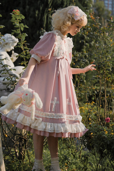 Cornfield Lolita~Cross Wishing Dream~Puff Sleeve Sweet Lolita OP   