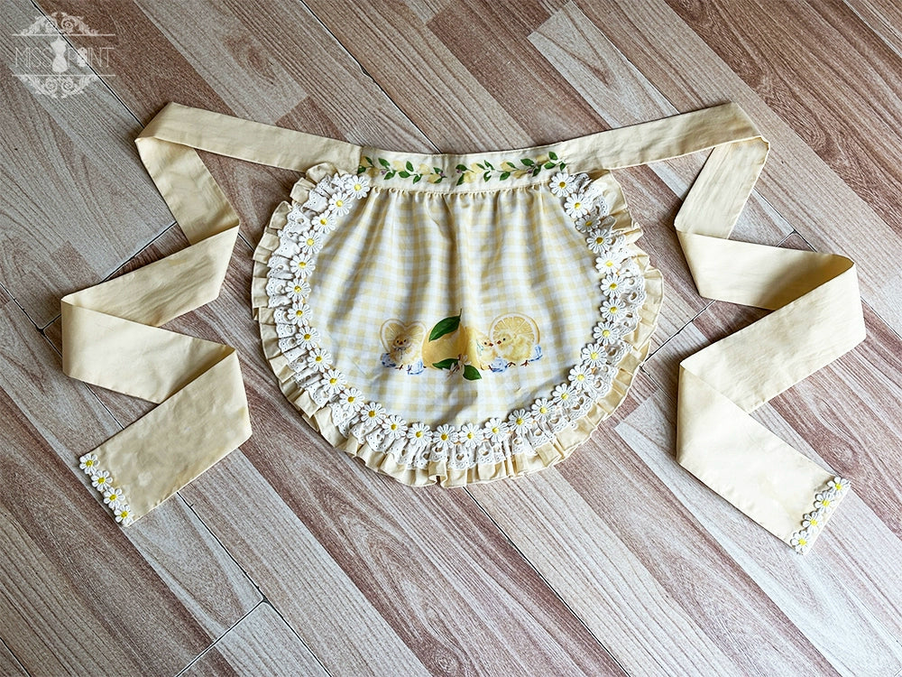 Miss Point~Lemon Chick~Country Lolita Accessories With Openwork Straw Hat 42983:760452
