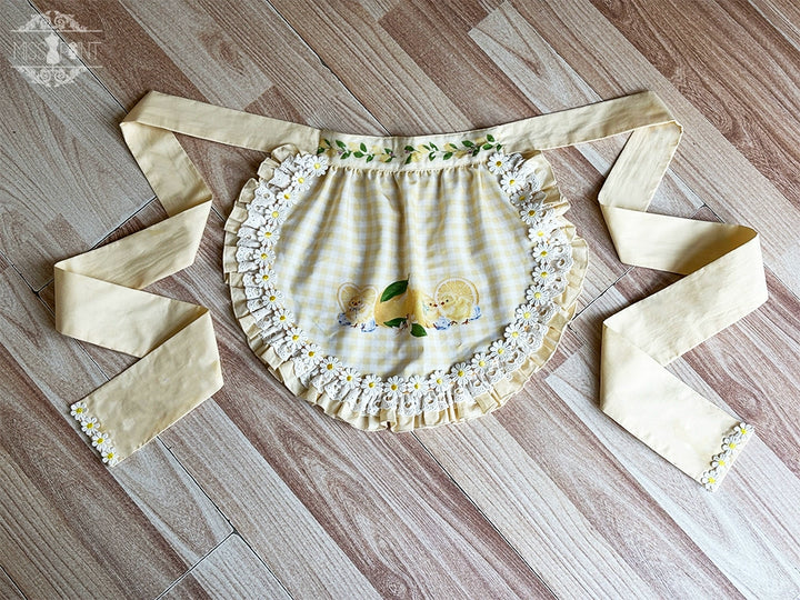 Miss Point~Lemon Chick~Country Lolita Accessories With Openwork Straw Hat 42983:760452