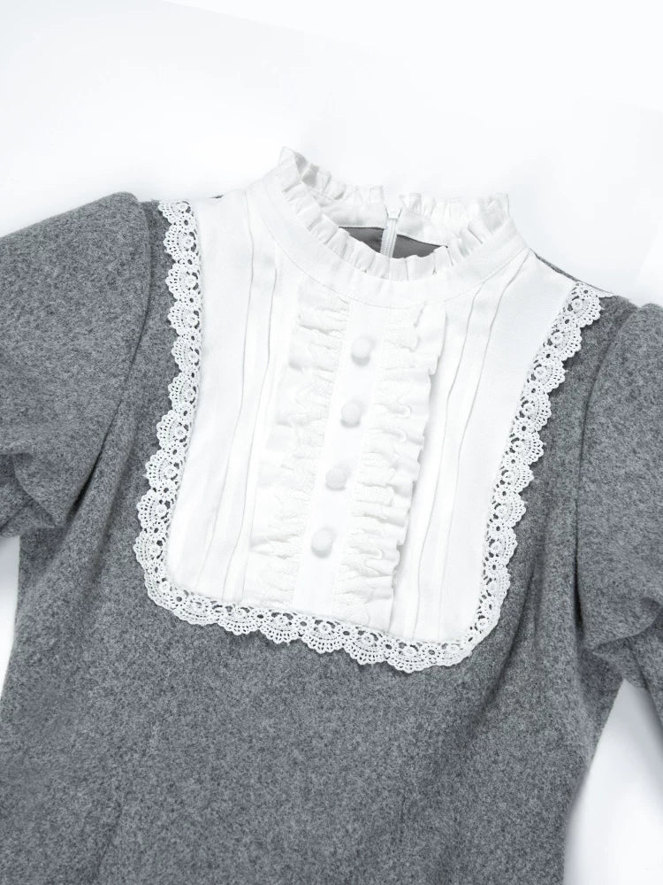 Reminisce - Pile Classic Lolita Dress, Detachable Cape 44439:808545