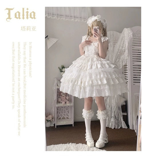 Little Butter~Talia~Sweet Lolita Jumper Dress Set Lolita OP Dress   