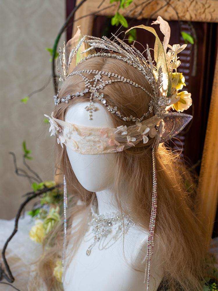 Hexagram~A Fairy Tale~Elegant Lolita Bridal Hair Accessories full set hair accessories+necklace  