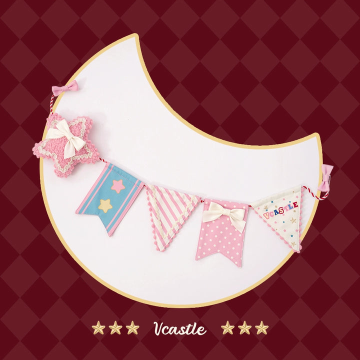 Vcastle~Circus~IP Collab Sweet Lolita Accessories Circus Lolita Headdress Apricot and pink sash only