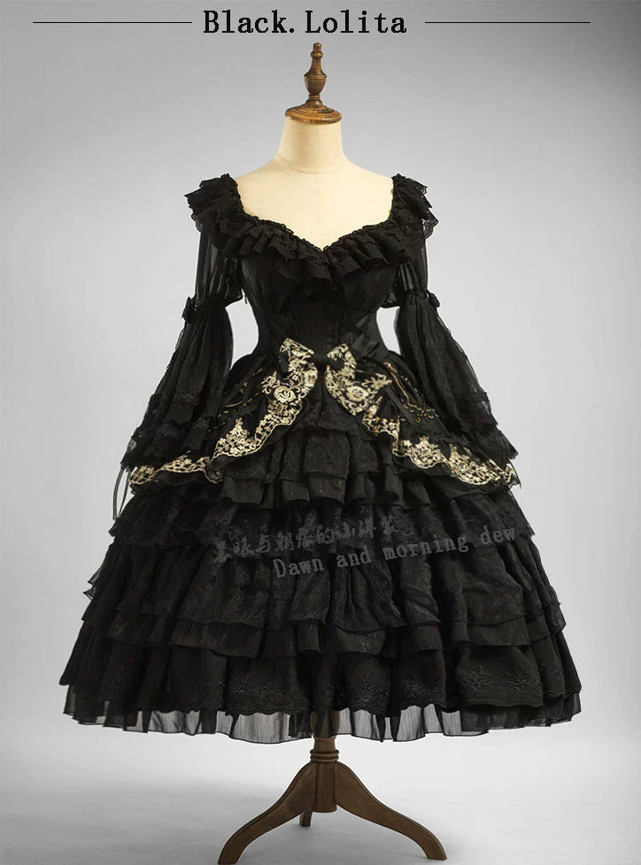 (BFM)Dawn and Morning~Elegant Lolita OP Dress Sunrise Elf Long Dress 32348:383548