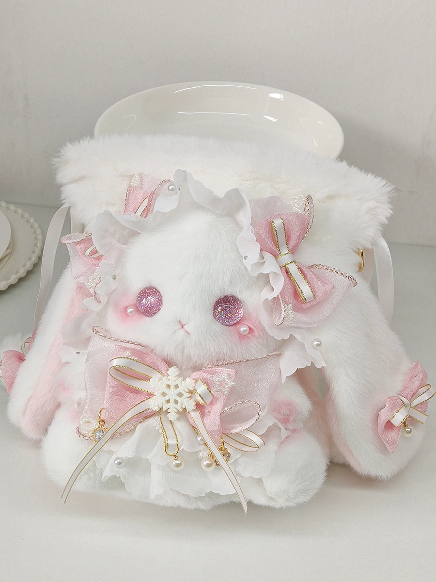 バッグ LOU DE BETOLY baby rabbit beaded bag Cute Plush Bunny Bag Rabbit Purse Wallet Shoulder Bag with