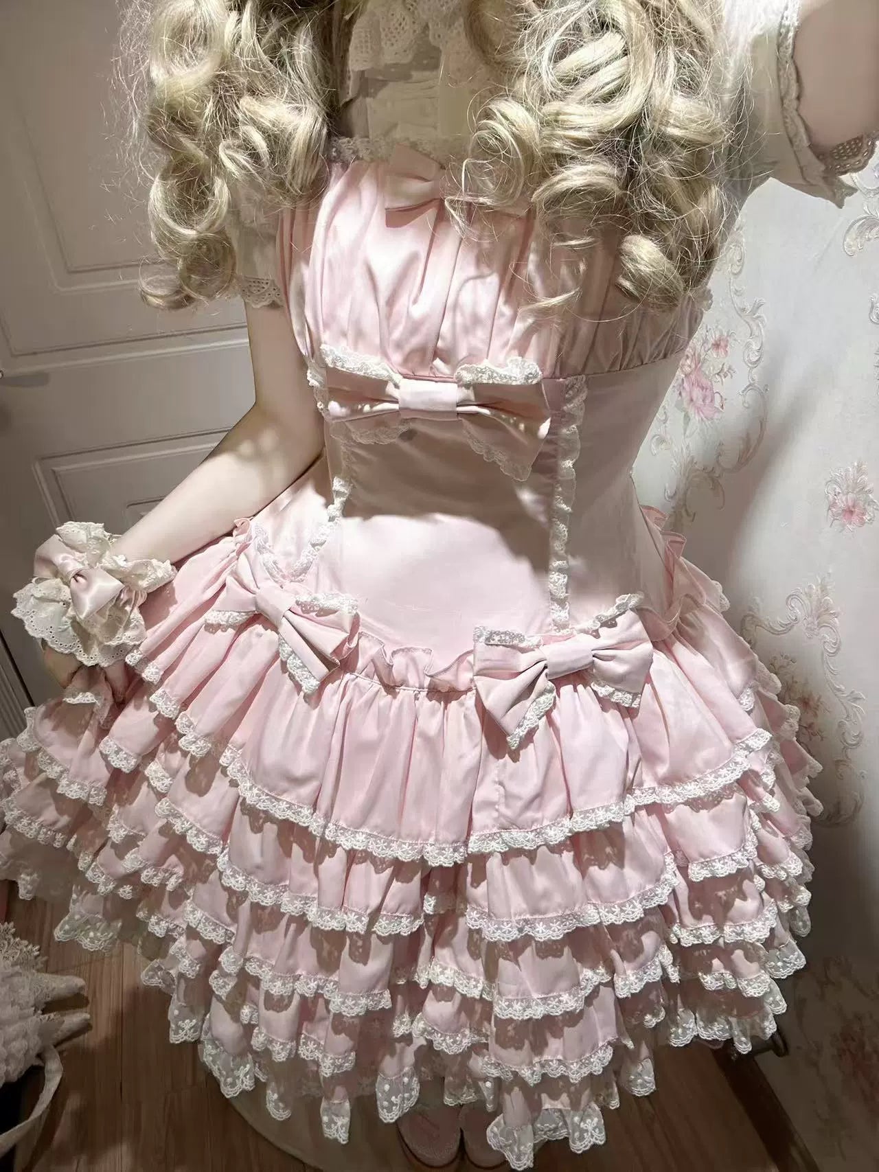 Nn Star~Half Sugar Ism~Sweet Lolita JSK Low Waist Dress With Tiered Hem 43152:768376