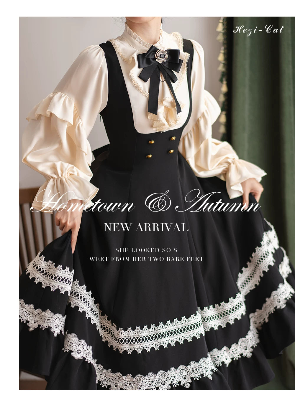 Hometown Autumn - Plus Size Classic Lolita Fake Two-Piece OP Dress 45667:857531