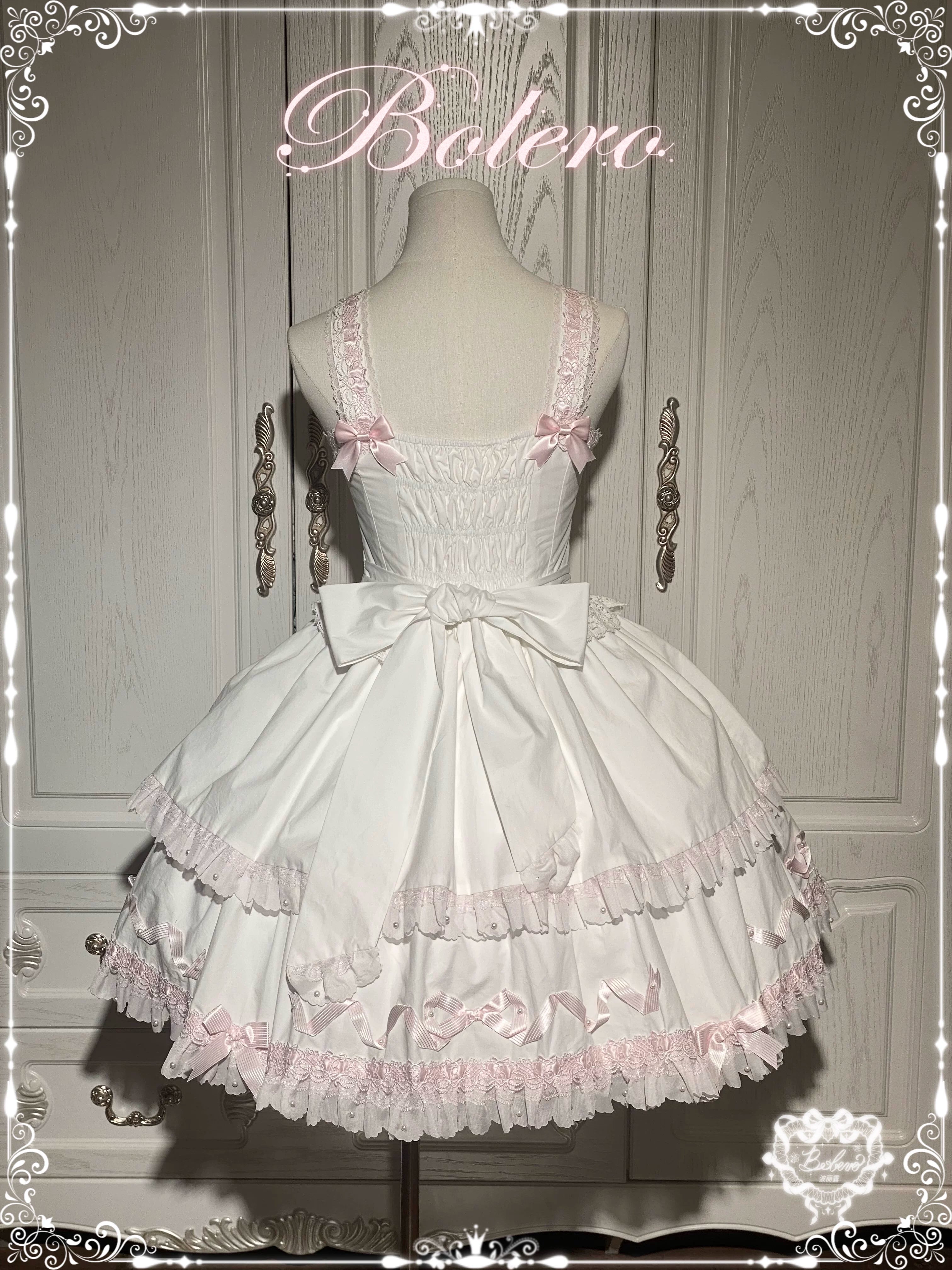 Charlotte Bouquet - Old School Lolita JSK Set, Embroidery & Bows 45093:835359