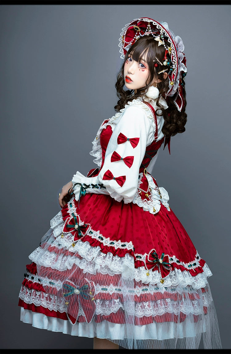 Youpairui - Leicester - Elegant Lolita Red Christmas Headdress