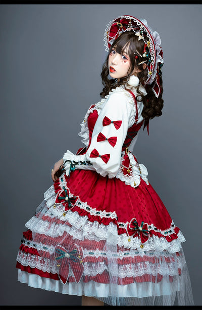 Youpairui~Leicester~Elegant Lolita Red Christmas Headdress   