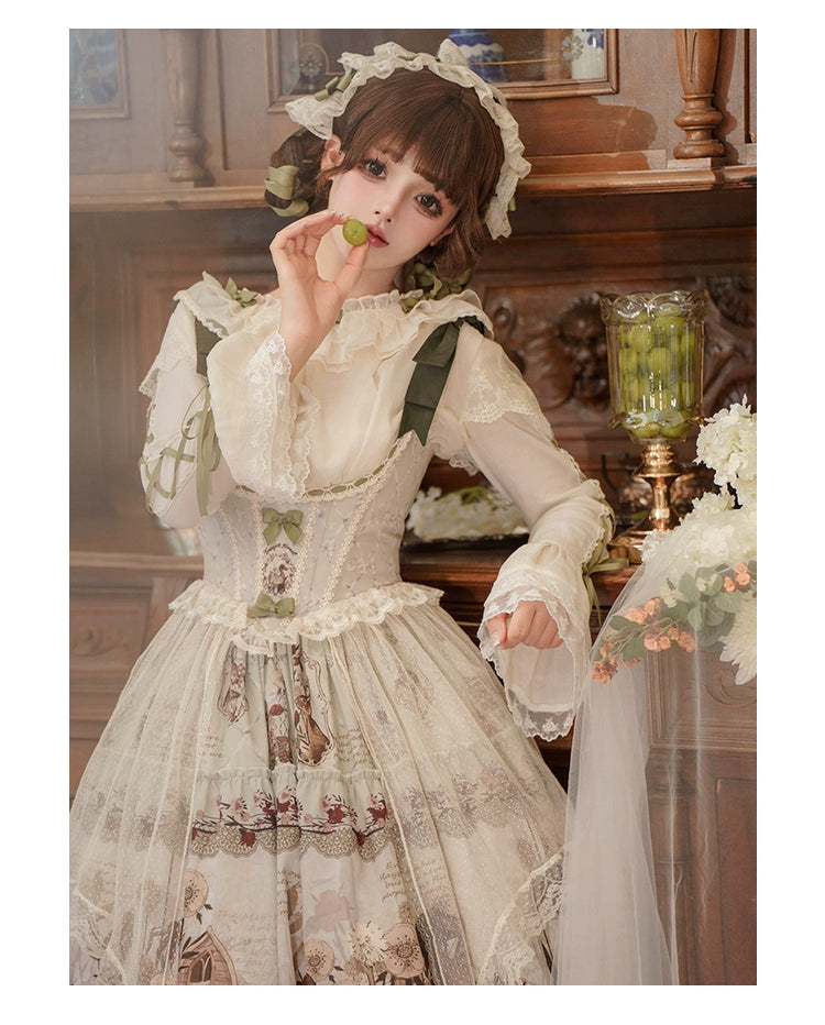 Spireme Cat~Small Forest~Classic Lolita JSK Dress Chest Support Printing Dress   