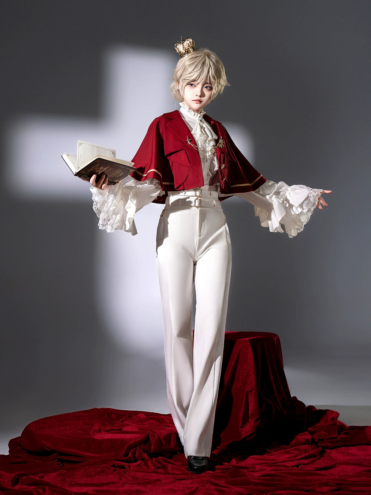 Every Page of The Poem - Night & Day Sonata - Ouji Lolita Princess Sleeve Shirt & Pants Set 44254:800311