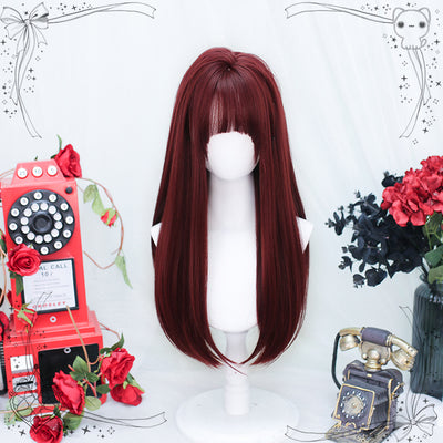 Dalao Home~Daily Lolita Long Straight Red Wigs long and straight meera red wig  