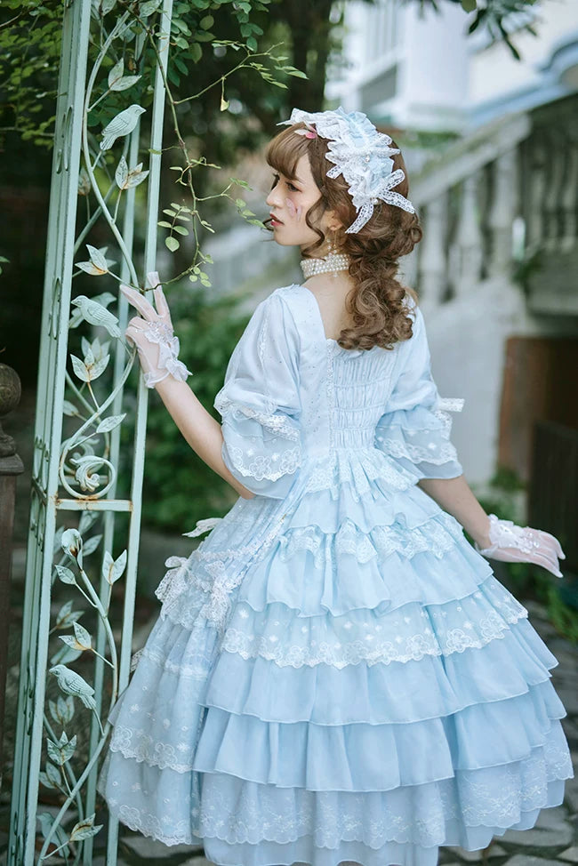 Dawn Wedding - Sweet Lolita OP Dress, Layered Hem