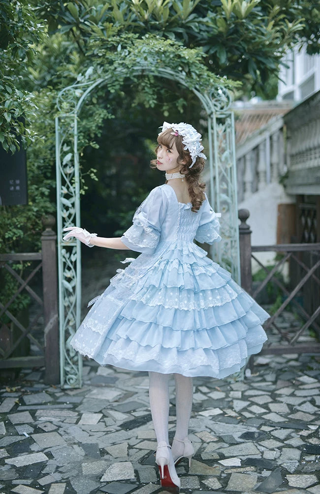 Dawn Wedding - Sweet Lolita OP Dress, Layered Hem