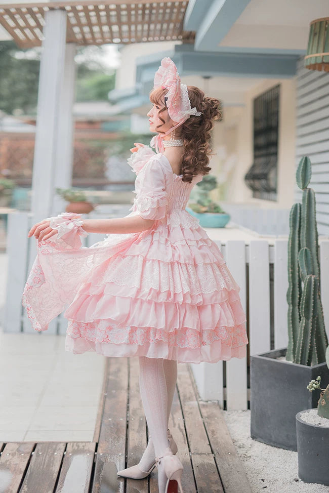 Dawn Wedding - Sweet Lolita OP Dress, Layered Hem