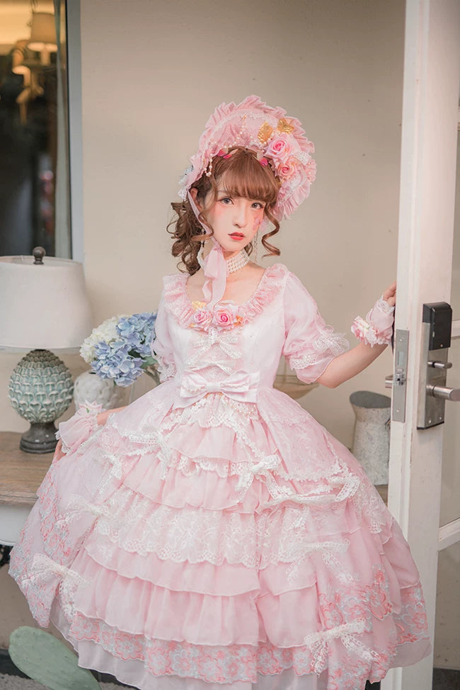 Dawn Wedding - Sweet Lolita OP Dress, Layered Hem