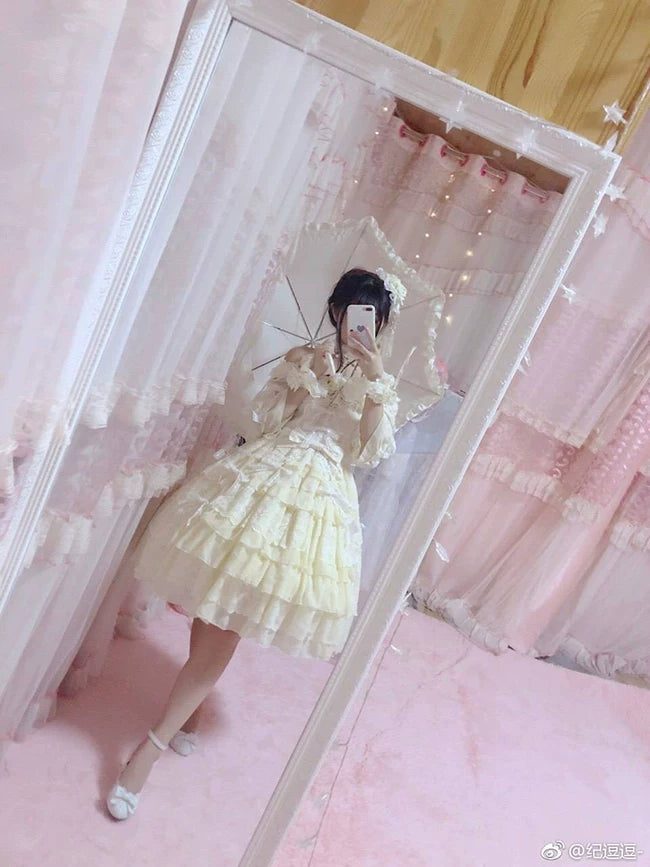 Dawn Wedding - Sweet Lolita OP Dress, Layered Hem