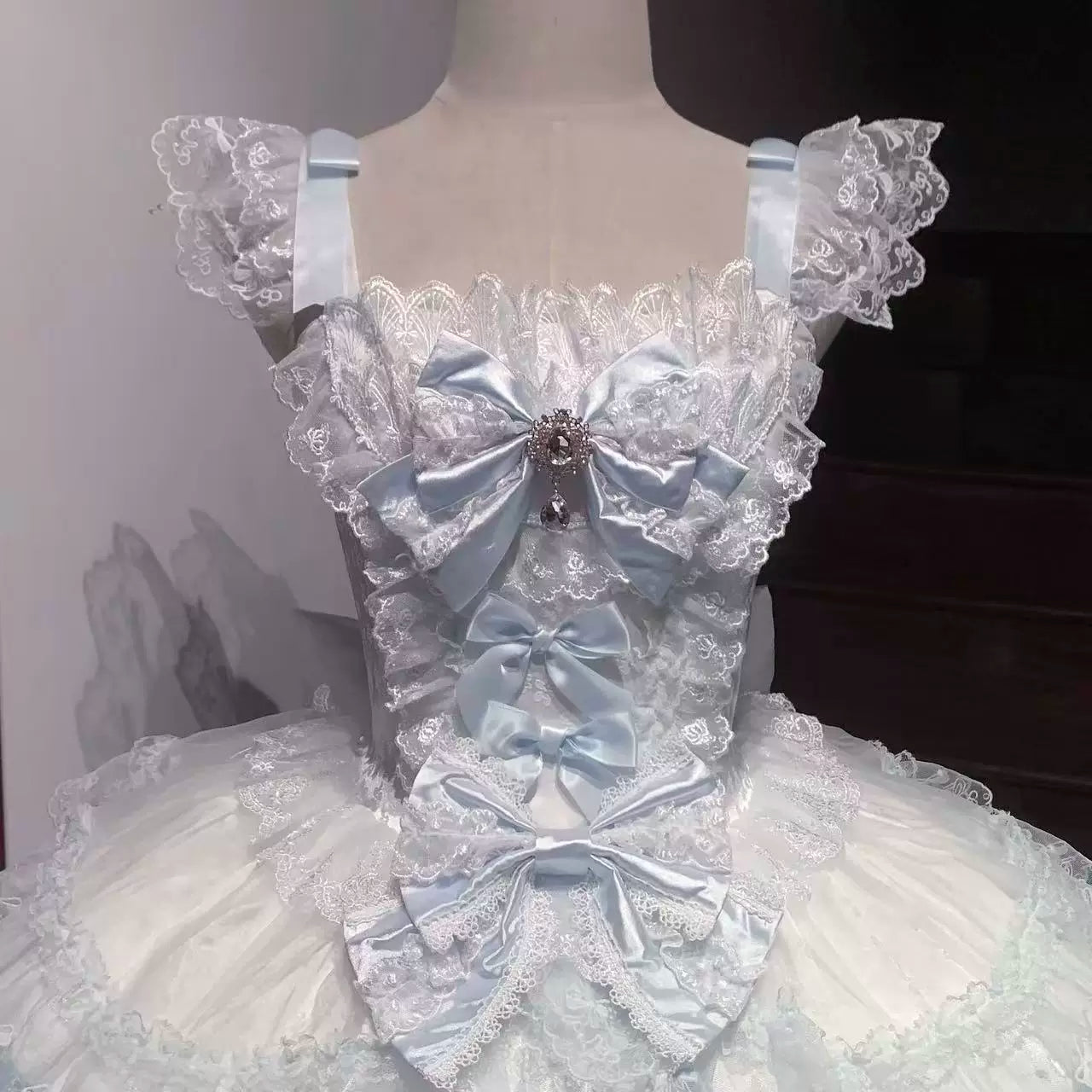 Floral Dream Isle - Sweet Lolita Doll-like JSK Dress, Bows & Lace 44705:821044