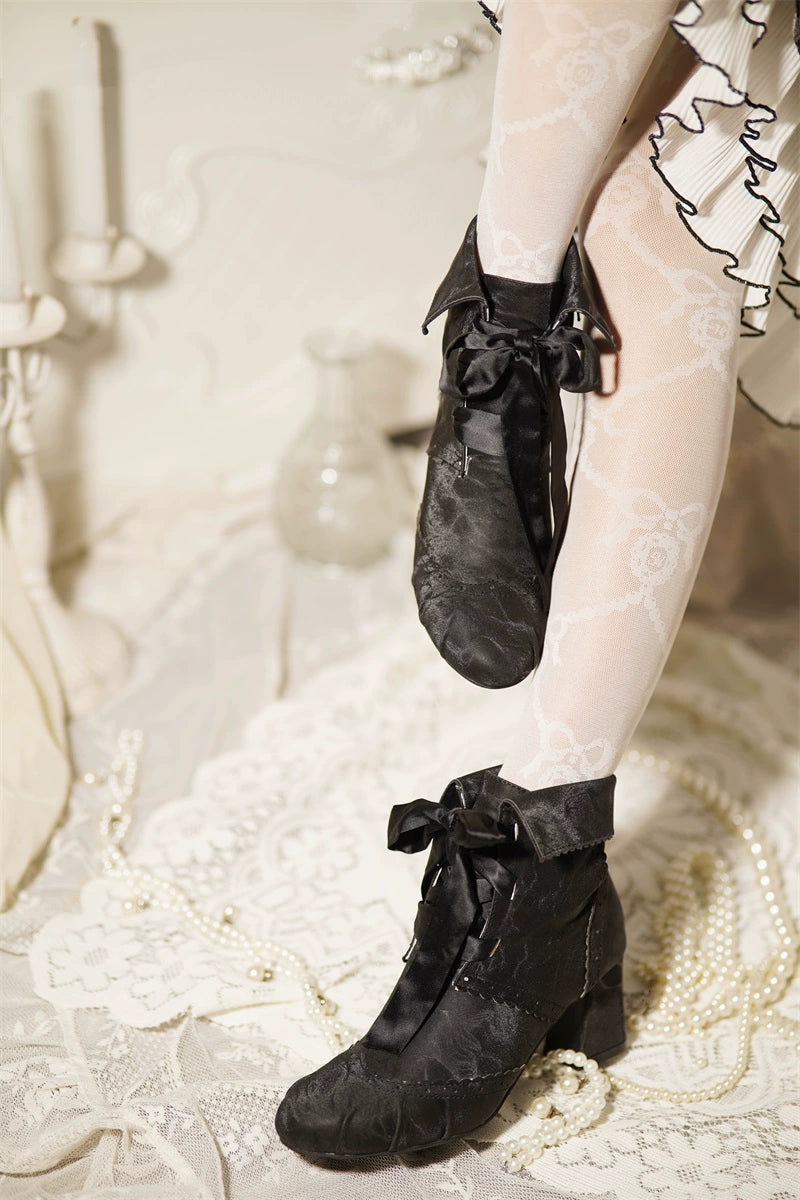 MR.Qiutian~Unknown Lady~Retro Lolita Shoes Round Head Boots for Autumn and Winter   