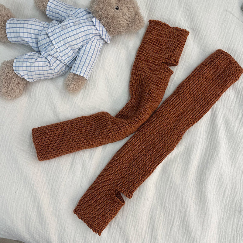 WAGUIR - Fashionable Lolita Solid Color Leg Warmer Multicolors One Size caramel color