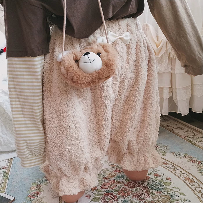 Winter Kawaii Lolita Plush Bloomers, Fleece-lined 46083:874227