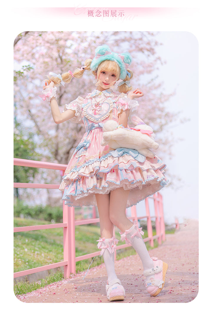Mewroco~Cream Sugar~Sweet Lolita Flounce Hemline JSK   