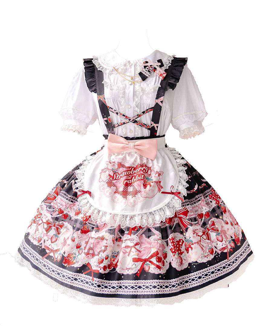 OCELOT~Sweet Lolita Lolita JSK and SK Rabbit Strawberry Dress 40646:670326