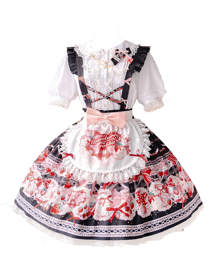 OCELOT~Sweet Lolita Lolita JSK and SK Rabbit Strawberry Dress 40646:670326