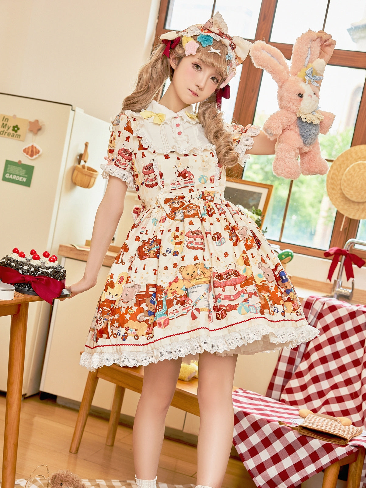 Nn Star~Sweetberry Baby~Kawaii Lolita Bear Print OP   