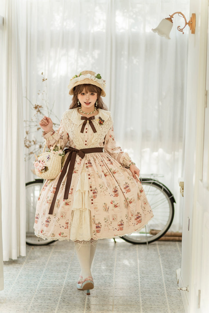 (Buyforme)Miss Point~Forest Lolita Lantern Sleeve OP Casual Dress 29482:341858