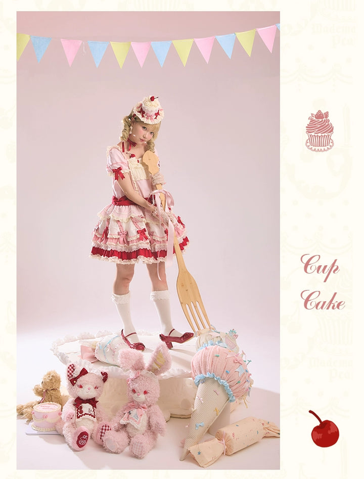 Mademoiselle Pearl~Cup Cake~Sweet Lolita OP Dress Kawaii Lolita JSK SK   