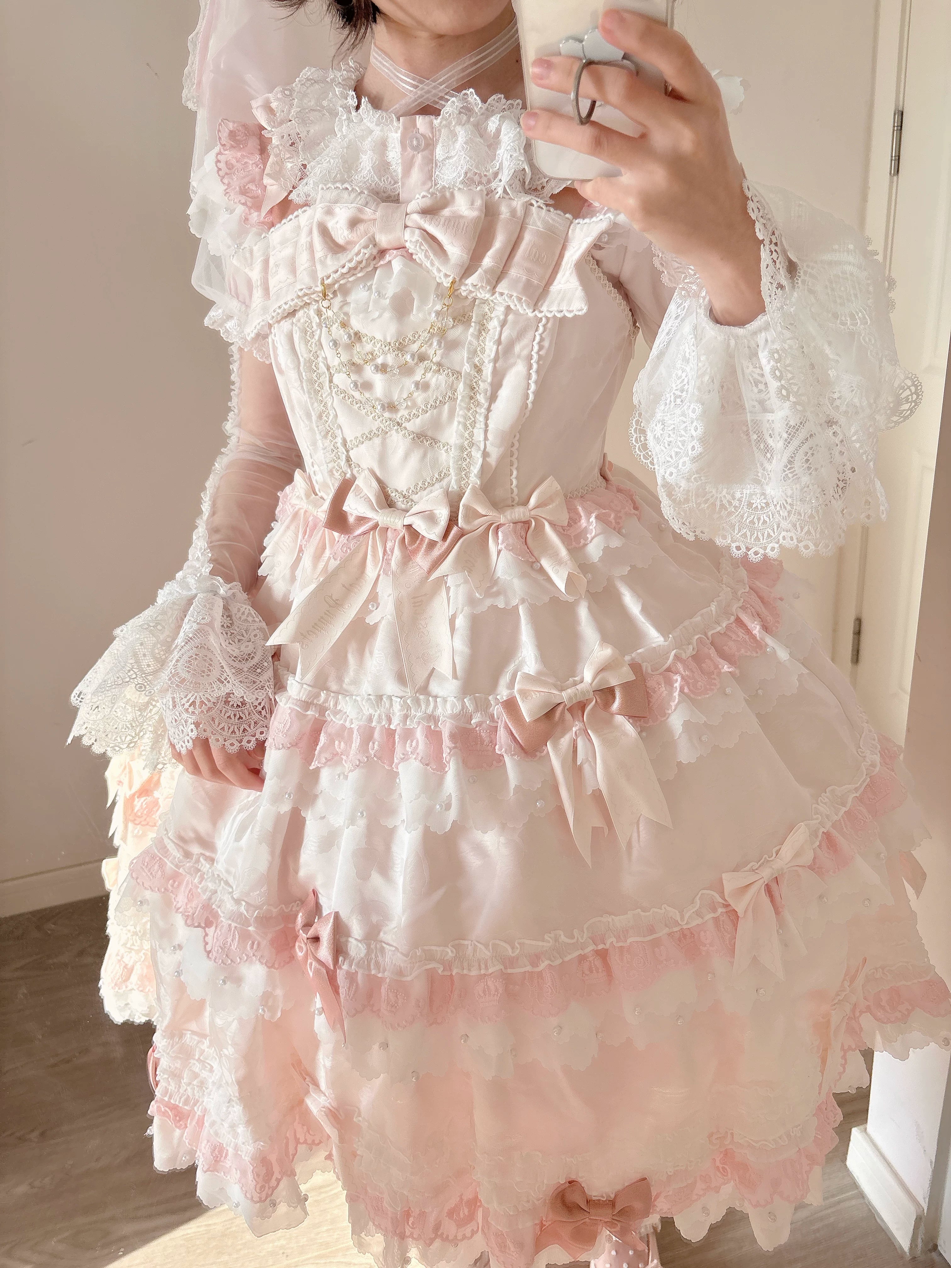 Frosted Starlight - Old School Lolita Blouse, Detachable Sheer Sleeves 44613:814444