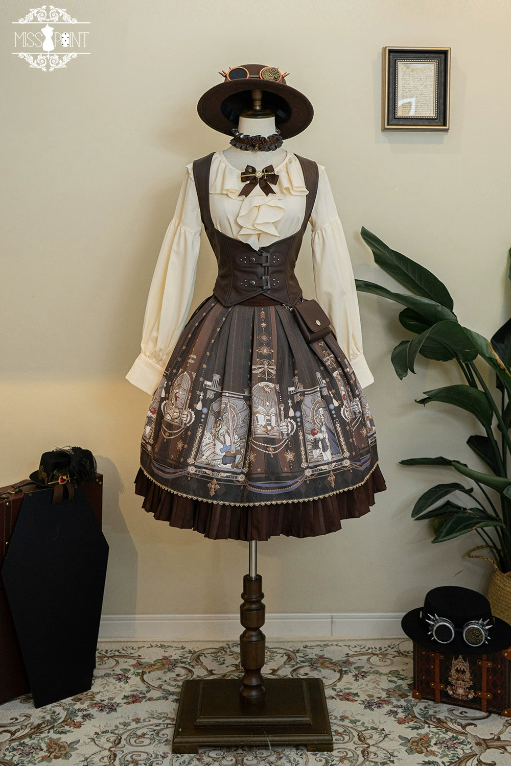 (BFM)Miss Point~Demon Hunting Notes~Gothic Lolita Cross Print Short Skirt   