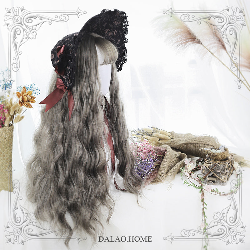Dalao Home~Sabrina~70cm Soft Long Curly Lolita  Wig greenwood linen grey  