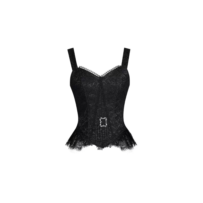 Under the Hanging Moon - Black Gothic Lolita SK Set, Modified Mamian Skirt (L M S) 44665:817682