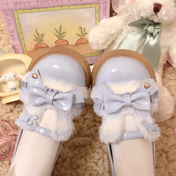 Fairy Godmother~Winter Girly Lolita Shoes Lolita Ankle Strap Shoes   