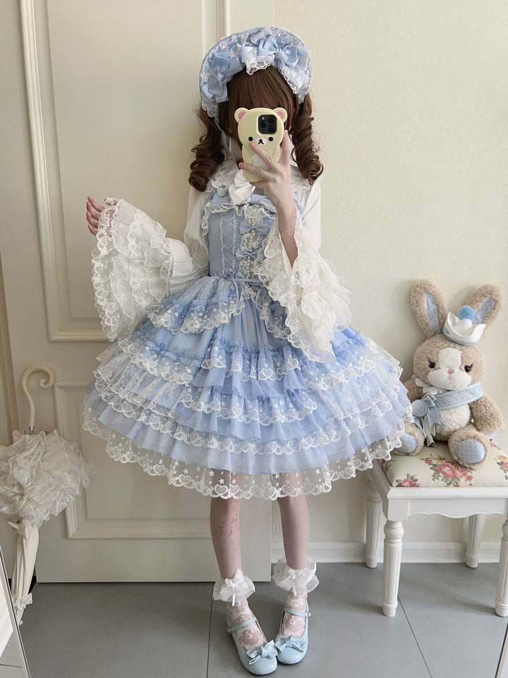 Sugar Girl~Love Overture~Sweet Lolita JSK Suit Tiered Ruffles Dress