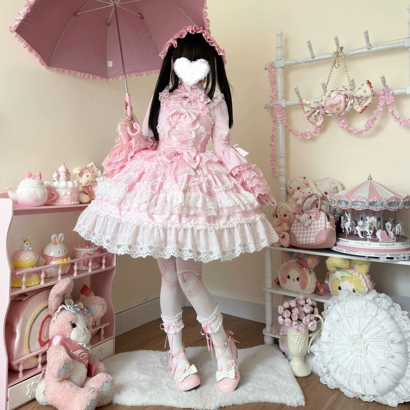 Hanguliang~Love and Heart Palpitations~Wedding Lolita JSK Bridal Lolita Dress   