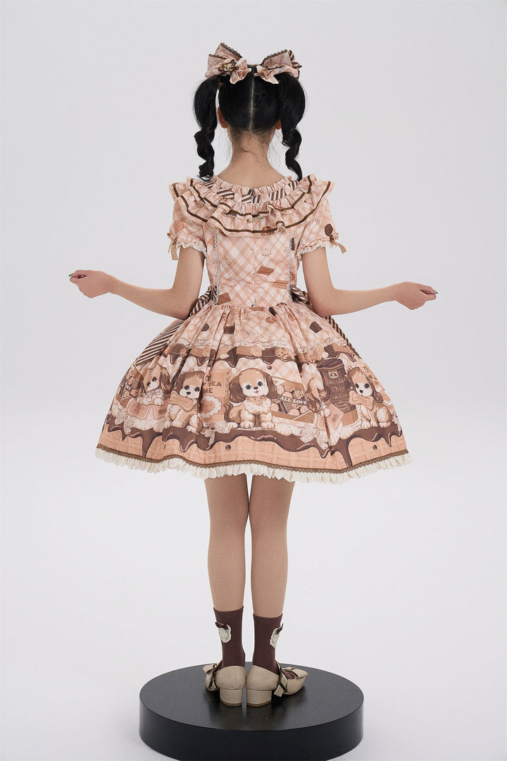 Babyblue~Dog Bakery~Old School Lolita OP Dress Sweet Dress with Accessories