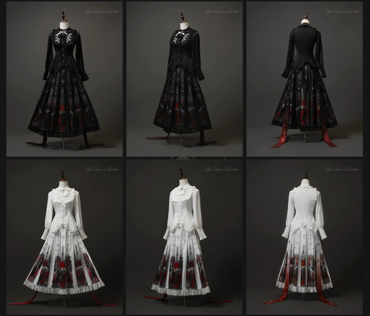 Luoluan Lolita - Fallen Angel - Printed Gothic Lolita Skirt Outfit