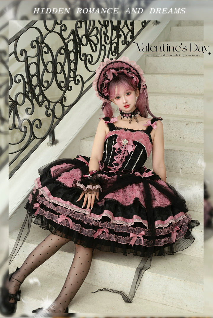 MieYe~Flowers Song~Classic Lolita JSK Dress Fishbone Dress with Tiered Skirt